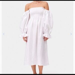 Sleeper Off-Shoulder White Dress